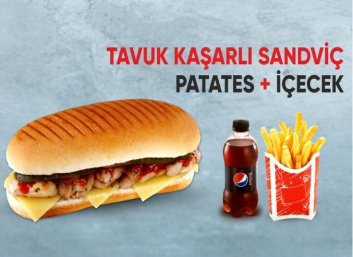 Tavuk Kaşarlı Sandviç Menü