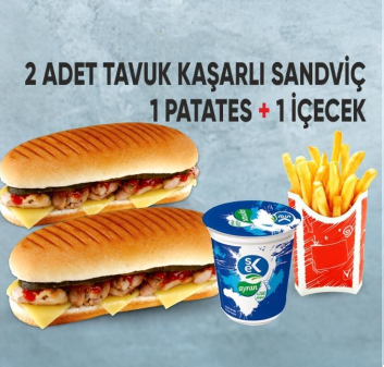 2'li Tavuk Kaşarlı Menü