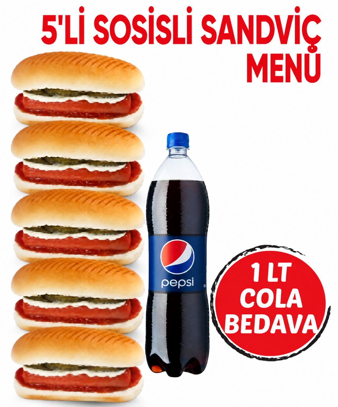 5'li Sosisli Sandviç Menü