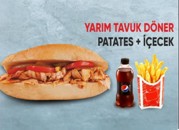 Yarım Tavuk Döner Menü
