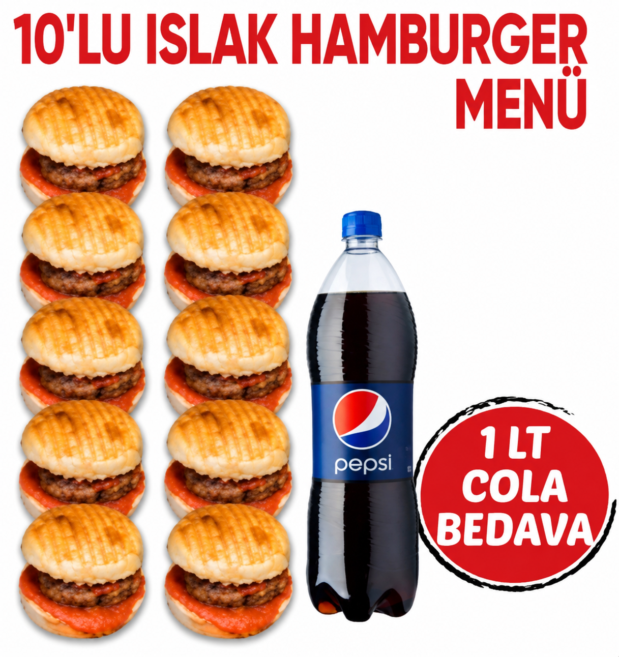10'lu Islak Hamburger Menü