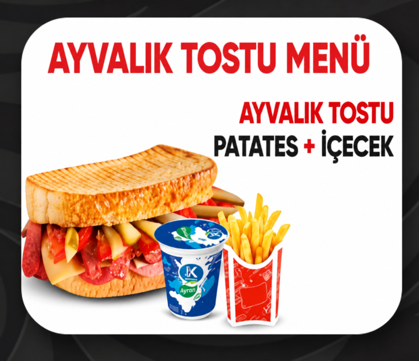 Ayvalık Tostu Menü